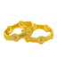 22K  Yellow Gold Bangles Set of 2 W/ Beaded Filigree & Round Shield Details - Virani Jewelers