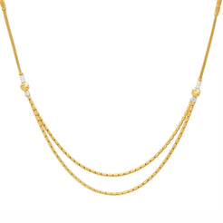22K Yellow Gold Beaded Chain w/ White Gold Accents (14 grams)