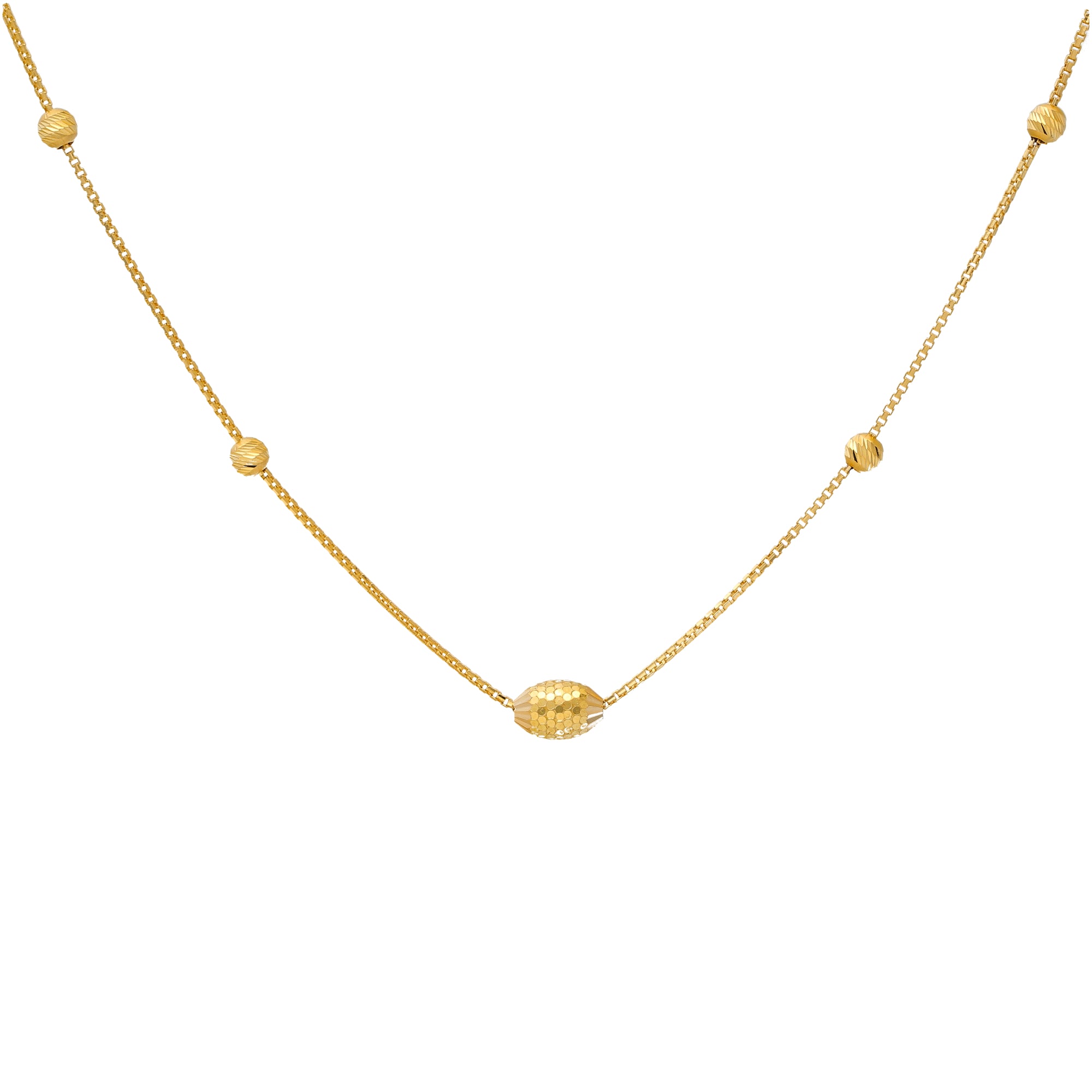 Beaded Chain Necklace in Gold