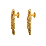 22K Yellow Gold CZ Necklace & Earrings Set W/ Rubies, Emeralds, CZ Gems & Fully Encrusted Laxmi Pendants - Virani Jewelers |  22K Yellow Gold CZ Necklace & Earrings Set W/ Rubies, Emeralds, CZ Gems & Fully Encruste...