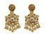22K Yellow Gold Earrings W/ Meenakari Designs & Bloomed Flower Pendant - Virani Jewelers