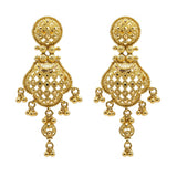 22K Yellow Gold Earrings W/ Beaded Filigree & Dreamcatcher Design - Virani Jewelers |  22K Yellow Gold Earrings W/ Beaded Filigree & Dreamcatcher Design for women. These lovely dr...