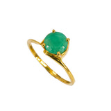 22K Yellow Gold Emerald Ring W/ Minimalist Prong Set, Size 5.75 - Virani Jewelers | Exude the colors of nature with this minimal 22K yellow gold emerald ring from Virani Jewelers! F...