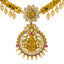 22K Yellow Gold Hasdi Paachi Necklace & Chandbali Earring Set W/ Rubies, Emeralds, CZ Gems & Pearls - Virani Jewelers