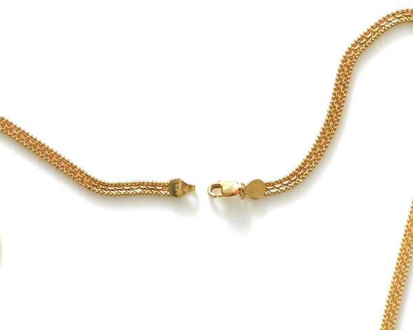 22K Yellow Gold Men's Flat Chain W/ Double Link & Ball Chain, 23 Inches - Virani Jewelers | Add a hint of masculine radiance to your look with this handsome 23-inch men’s flat 22K gold chai...