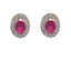 22K Yellow Gold Necklace & Earrings Set W/ Rubies & CZ Gems on Round Pendant - Virani Jewelers