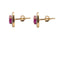 22K Yellow Gold Necklace & Earrings Set W/ Rubies & CZ Gems on Round Pendant - Virani Jewelers
