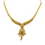 22K Multi Tone Gold Necklace & Earrings Set W/ Chandbali  Pendants & Hand Painted Details - Virani Jewelers