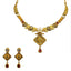 22K Yellow Gold Necklace & Earrings Set W/ Rubies, Emeralds, Kundan, Mango Details & Rhombus Pendants - Virani Jewelers