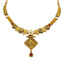 22K Yellow Gold Necklace & Earrings Set W/ Rubies, Emeralds, Kundan, Mango Details & Rhombus Pendants - Virani Jewelers