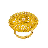 22K Yellow Gold Cocktail Ring W/ Precious Pearls & Enamel Hand Paint - Virani Jewelers | Make elegance the focal point when dressing for a special affair with this 22K yellow gold cockta...
