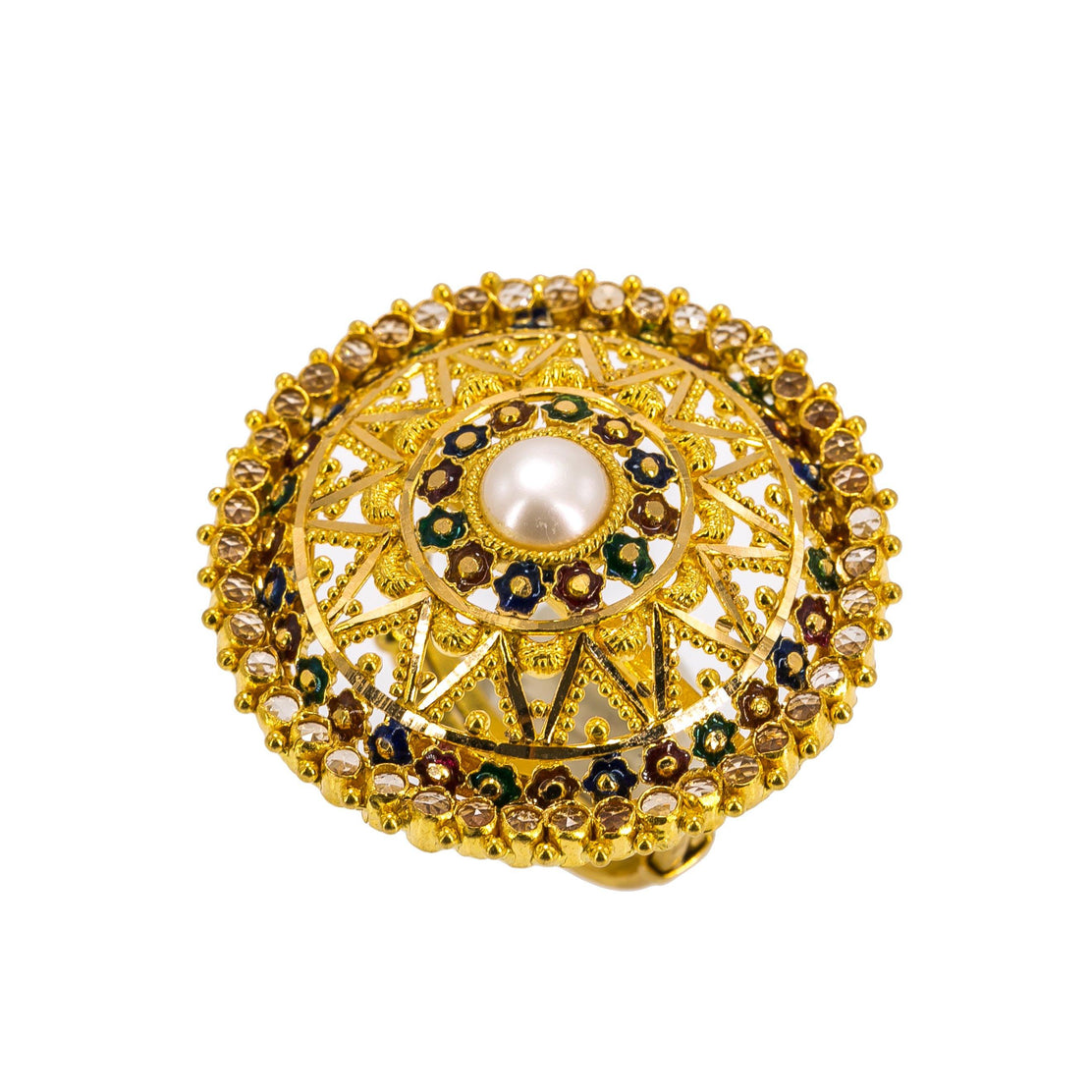 Buy Shree Mauli Creation Golden Alloy Golden Round Jelebi Shape Ring for  Women SMCR56 at Amazon.in