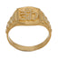 22K Yellow Gold Signet Ring for Men W/ Om Symbol & Heavy Chiseled Band - Virani Jewelers