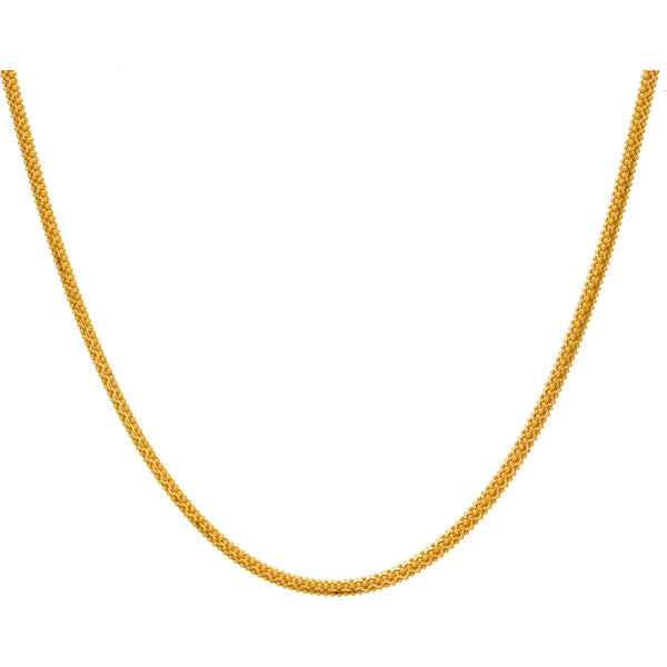 22K Yellow Gold Round 20in Chain(24.4 gm) | 
This simple 22k yellow gold chain for men and women is perfect to wear by itself or paired with ...