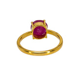 22K Yellow Gold Ruby Ring W/ Classic Prong Set - Virani Jewelers | Make a classic women with your daily look in this 22K yellow gold ruby women’s ring from Virani J...