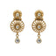 22K Yellow Gold Earrings & Necklace Set W/ Kundan & Laser Cut Bowl Pendant - Virani Jewelers