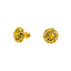 22K Yellow Gold Stud Earrings W/ Meenakari Design & Gold Ball Accents on Open Flower Frame - Virani Jewelers