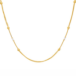 22K Yellow Gold Thin Beaded Chain (8.1 grams)