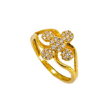 22K Yellow Gold Women's CZ Ring W/ Shared Prong Cluster Design - Virani Jewelers | Add an essential touch of luxury to finish your special look with this exquisite 22K yellow gold ...