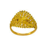 22K Yellow Gold Women's Enamel Ring W/ Side Swept Flower Accents - Virani Jewelers | Be elegant and bright with this elegantly designed 22K yellow gold enamel women’s ring from Viran...