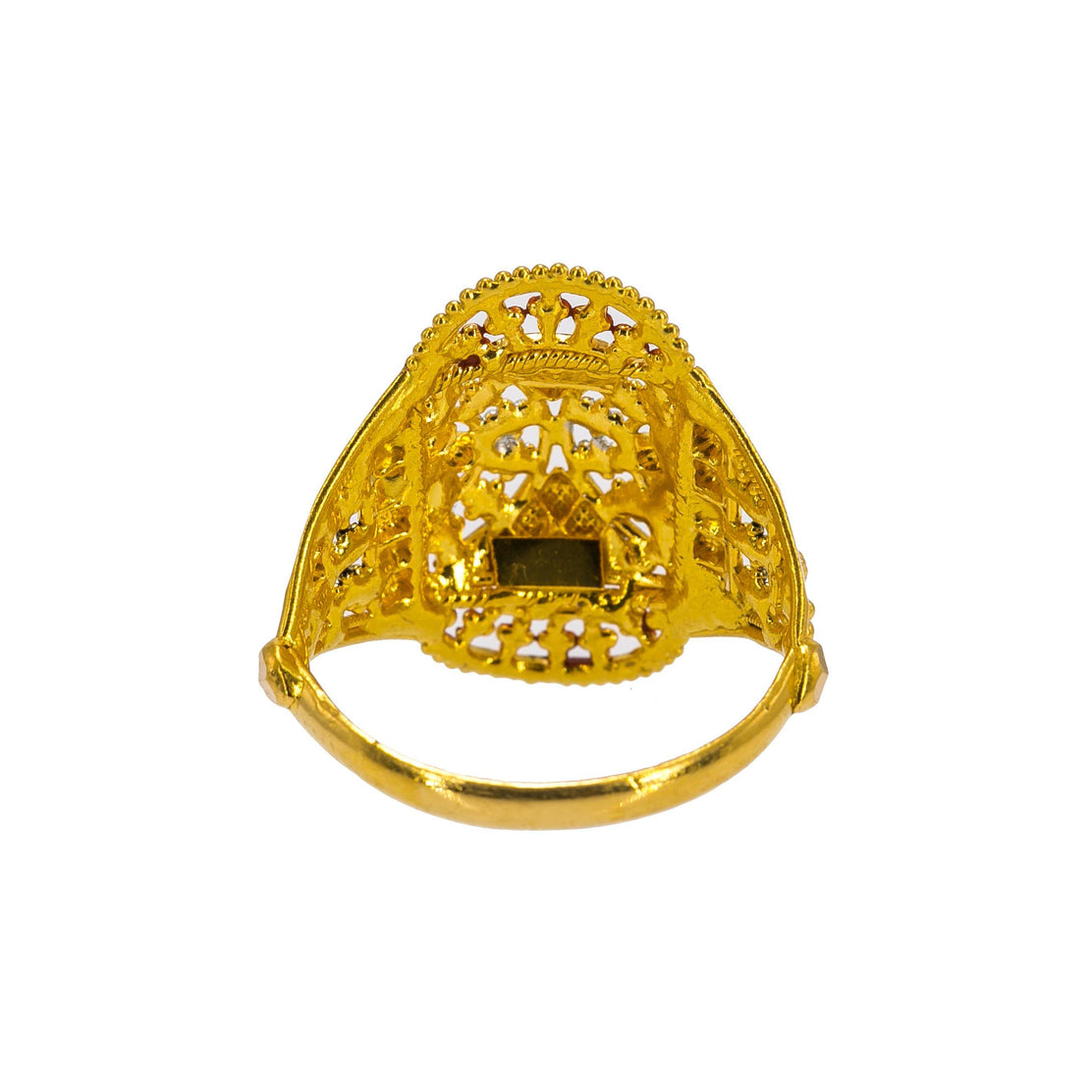 Simple Yellow Gold Ring with Diamonds | KLENOTA