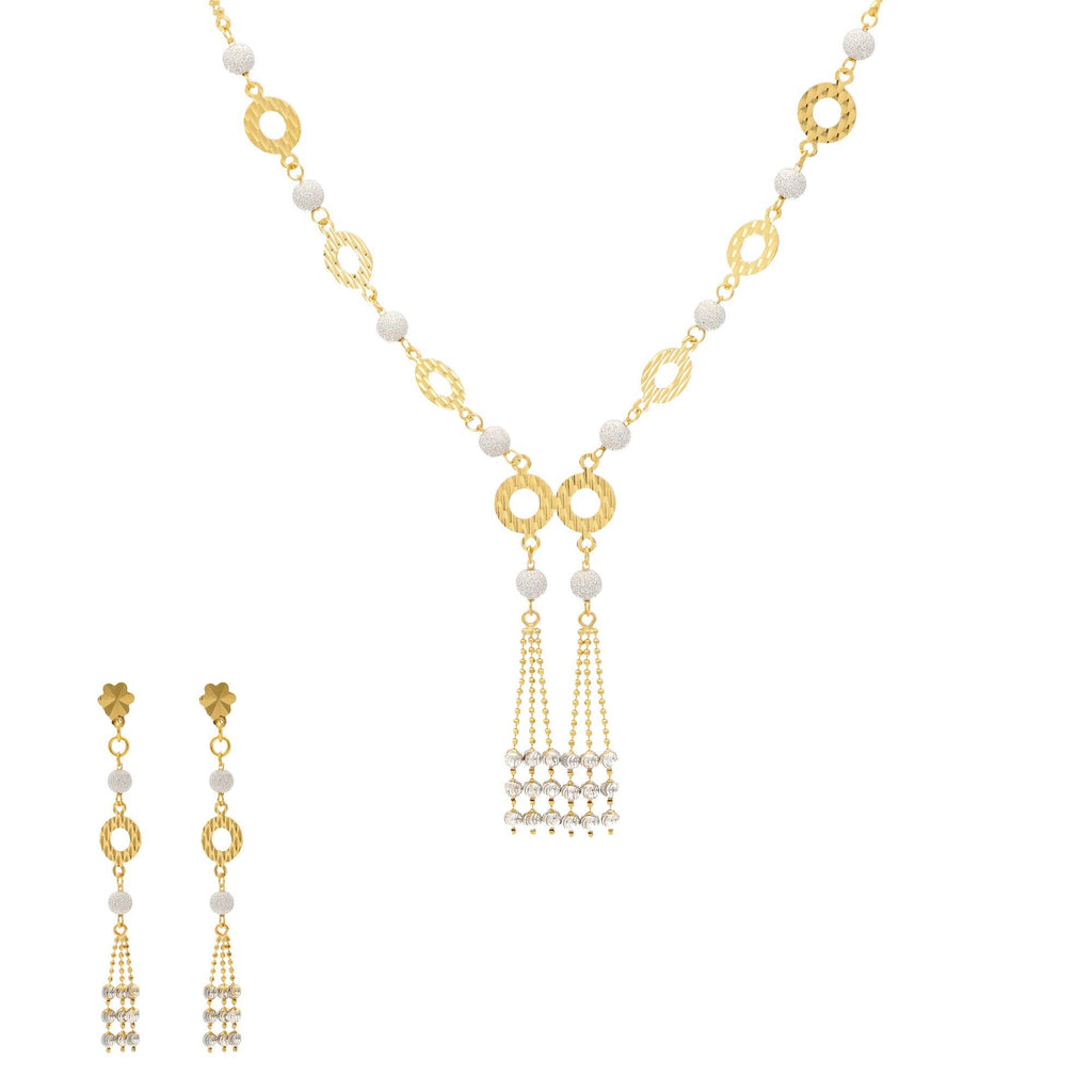 22K Yellow & White Gold Donna Jewelry Set - Virani Jewelers | 
The 22K Yellow and White Gold Donna Jewelry Set by Virani Jewelers is sheer elegance. This uniqu...