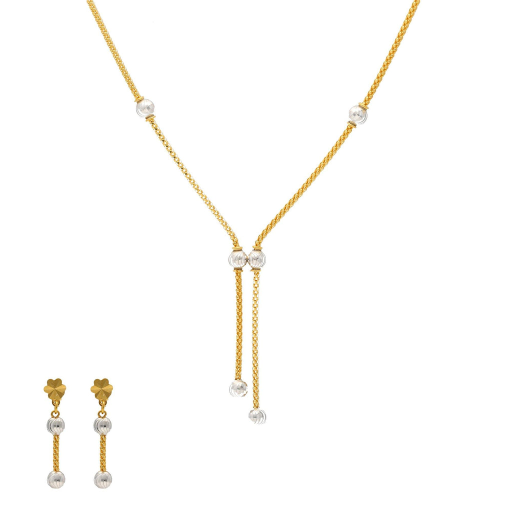 22K Yellow & White Gold Perla Jewelry Set - Virani Jewelers | 
The 22K Yellow and White Gold Perla Jewelry Set from Virani Jewelers will bring life to any outf...