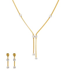 22K Yellow & White Gold Perla Jewelry Set - Virani Jewelers