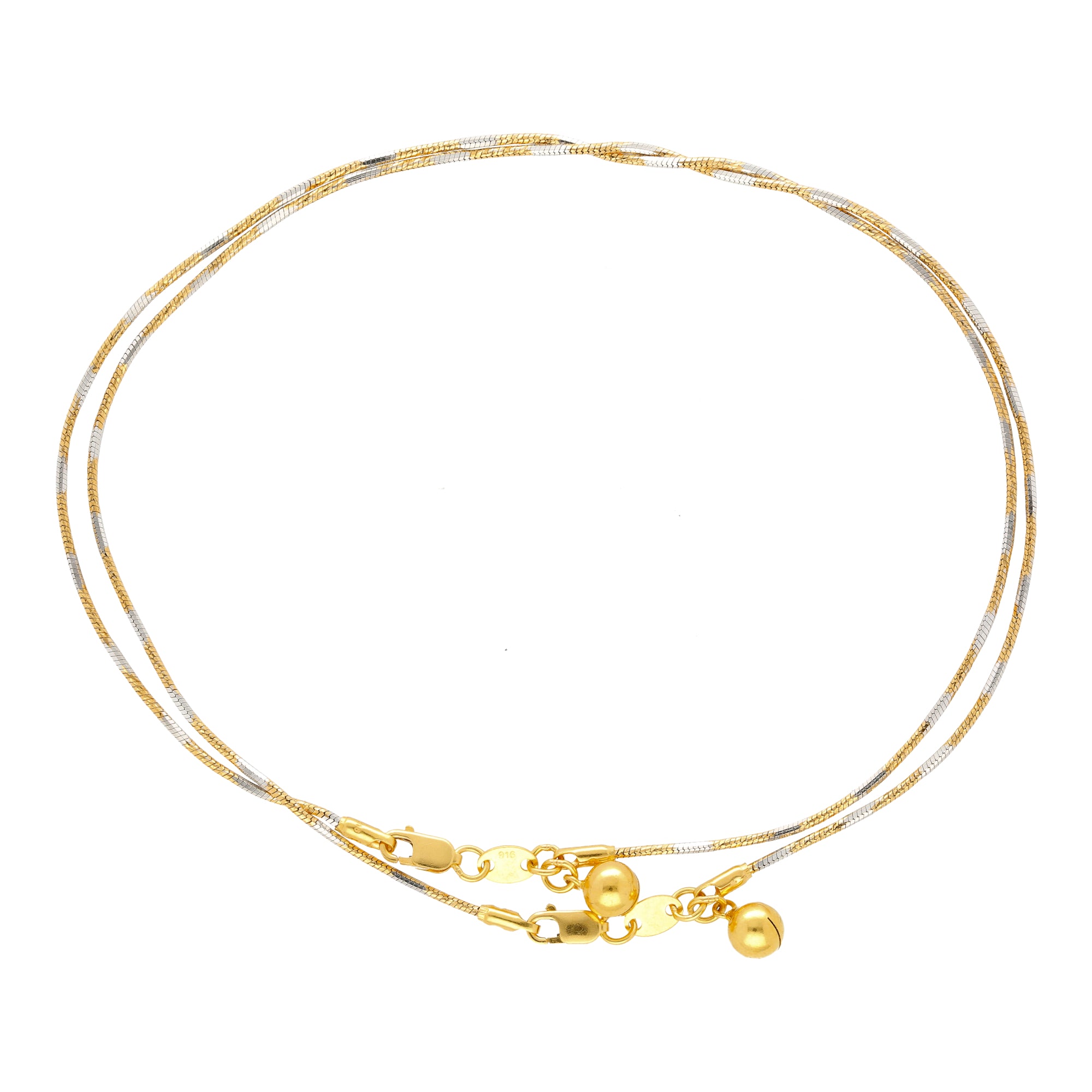 22K Muti-Tone Gold Rope Anklets (9 grams) – Virani Jewelers