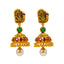 22K Gold, Emerald, & Pearl Temple Set w. Antique Finish (104.3 grams)
