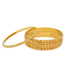 22K Gold Bangles Set of Six, 67.7gm - Virani Jewelers