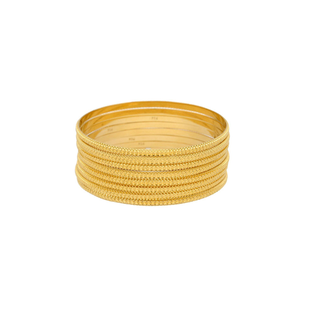 22K Gold Bangles Set of Eight, 87.8gm - Virani Jewelers | 


Enjoy the instant touches of luxury from this set of eight 22K yellow gold bangles from Virani...