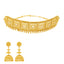 22K Yellow Gold Beaded Choker Set w/ Jhumkas