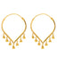 22K Yellow Gold Pear Shaped Beaded Hoop Earrings
