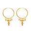 22K Yellow Gold Hoop Earrings w/ Jhumki Beads