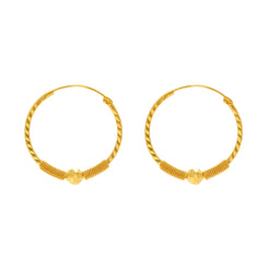 22K Yellow Gold Niralya Hoop Earrings