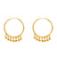 22K Yellow Gold Beaded Hoop Earrings (3.5 Grams)