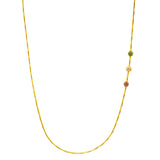 22K Yellow Gold Three Bead Mugappu Chain | 
This simple 22k gold Mugappu chain for women has a minimal look and feel. The emerald, ruby, and...