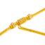 22K Yellow Gold Thin Beaded Mugappu Chain  w/ CZ Stones