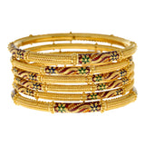 22K Yellow Gold Meenakari Pipe Bangle (85 grams) | 
Pair these dazzling 22k yellow gold bangles with Meenakari design with your favorite traditional...