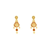 22K Yellow Gold Meenakari Necklace and Earrings Set - Virani Jewelers | Feel gorgeous and glamorous with this 22K gold necklace set from Virani Jewelers!

Features intri...