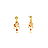 22K Yellow Gold Meenakari Necklace and Earrings Set - Virani Jewelers | Feel gorgeous and glamorous with this 22K gold necklace set from Virani Jewelers!

Features intri...