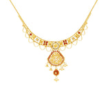 22K Yellow Gold Meenakari Necklace and Earrings Set - Virani Jewelers | Feel gorgeous and glamorous with this 22K gold necklace set from Virani Jewelers!

Features intri...