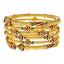 22k Yellow Gold Meenakari Pipe Bangle Set (93.8 grams)