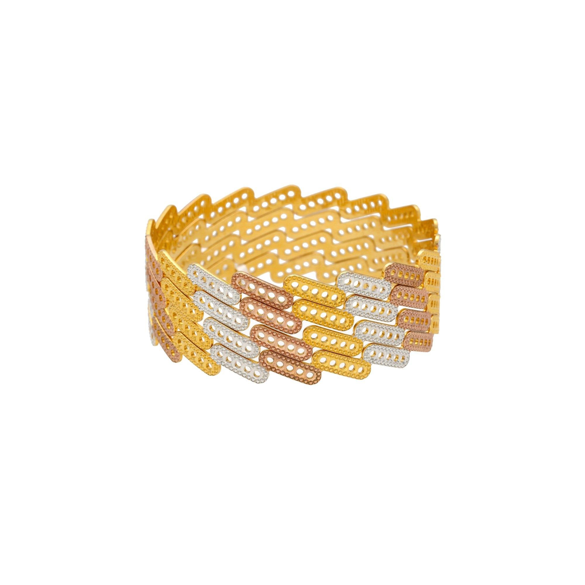 22K Gold Multi Tone Set of Four Bangles, 64.5gm – Virani Jewelers