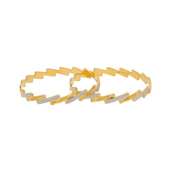 22K Gold Multi Tone Set of Two Bangles, 46.8gm - Virani Jewelers