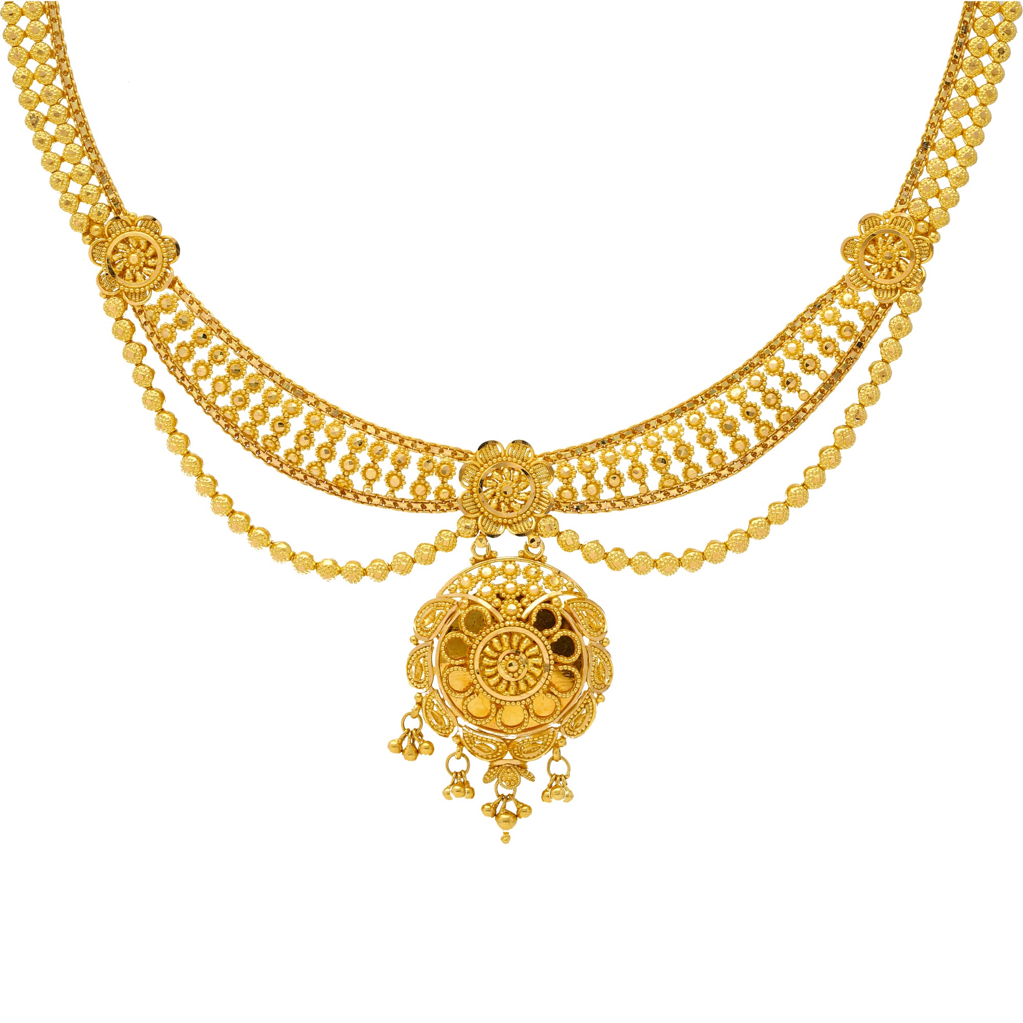 22K Gold Necklace For Women N-1161 - Rupashree Jewellers (RB)