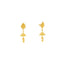 An image showing two 22K gold Jhumka syle earrings from Virani Jewelers with one earring turned sideways to show the screw back.
