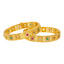 22K Yellow Gold Artisan Bangles w/ Gems & CZ Stones (48 grams)