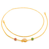 22K Yellow Gold Mugappu Beaded Chain | 
This minimal 22k gold mugappu chain for women has a simple and chic look. The emerald, ruby, and...